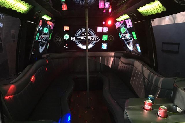 party bus with tvs